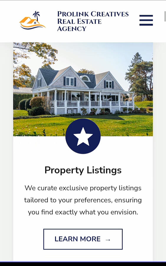 Property-focused site designed to showcase listings and capture buyer leads.
